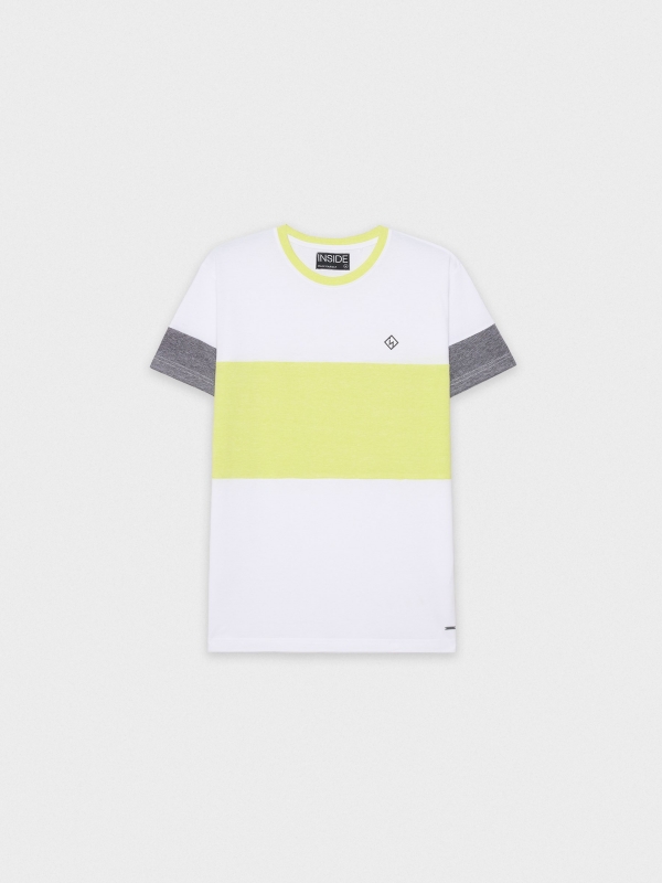  Camiseta color block blanco