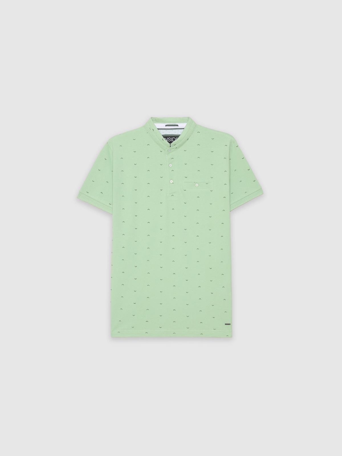  Pólo minimalista estampado menta