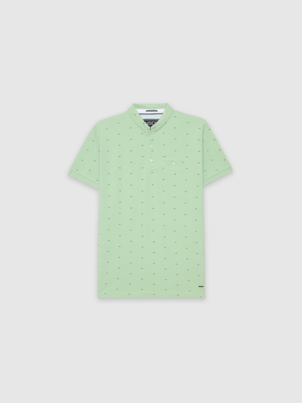  Pólo minimalista estampado menta