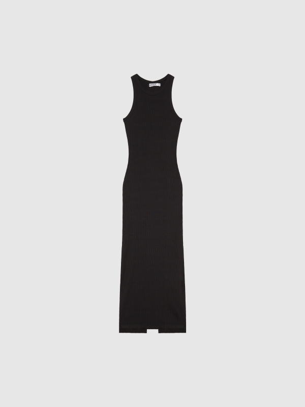  Rib midi dress black