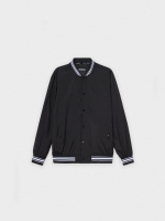 %Pto% Casaco bomber em nylon preto