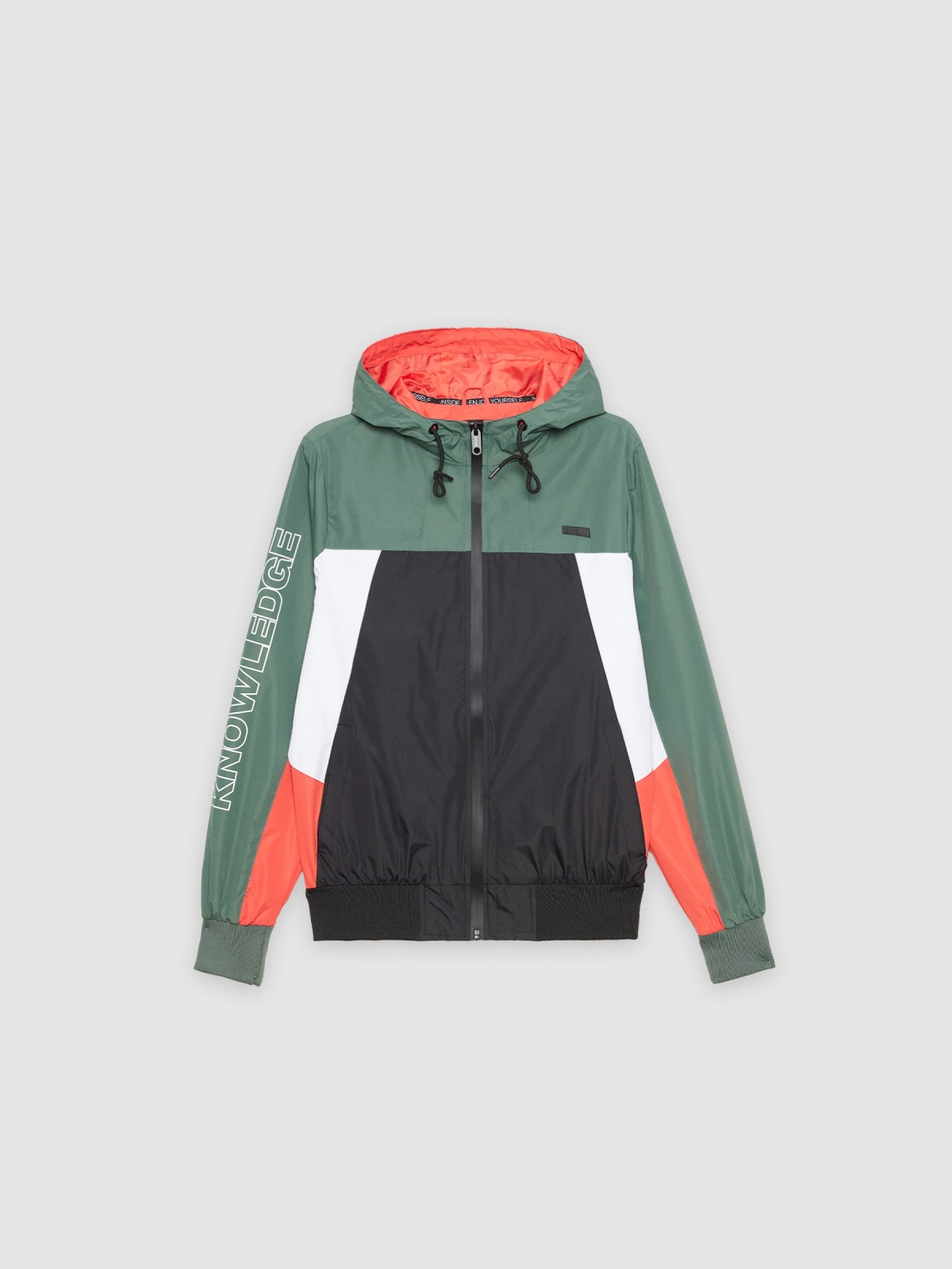  Colour block jacket greyish green