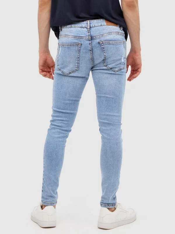 Super slim jeans blue middle back view