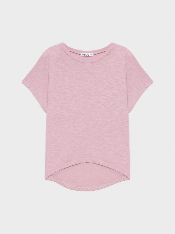  Asymmetric bottom T-shirt light pink