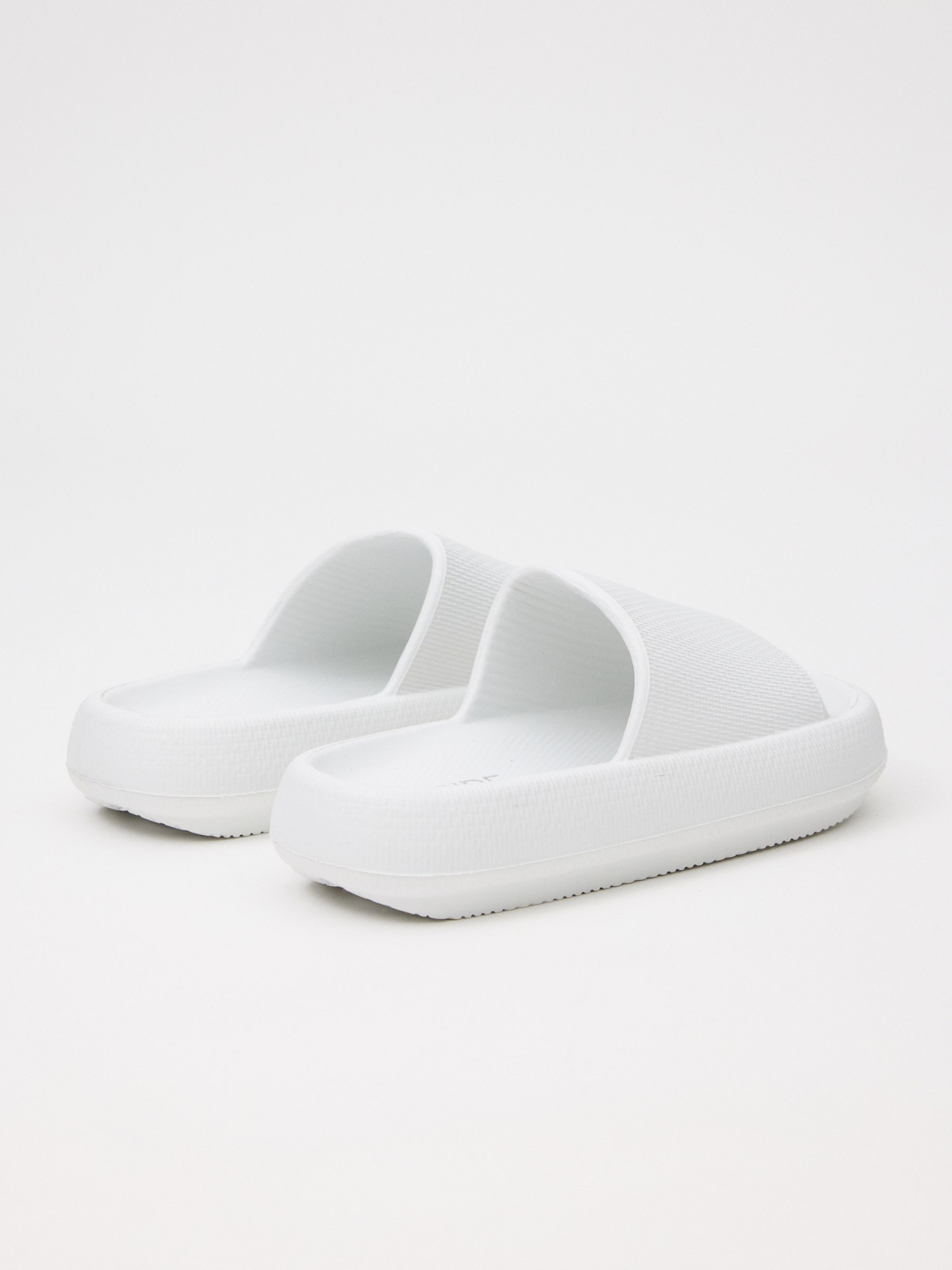 Chanclas de playa comfort blanco vista frontal 45º