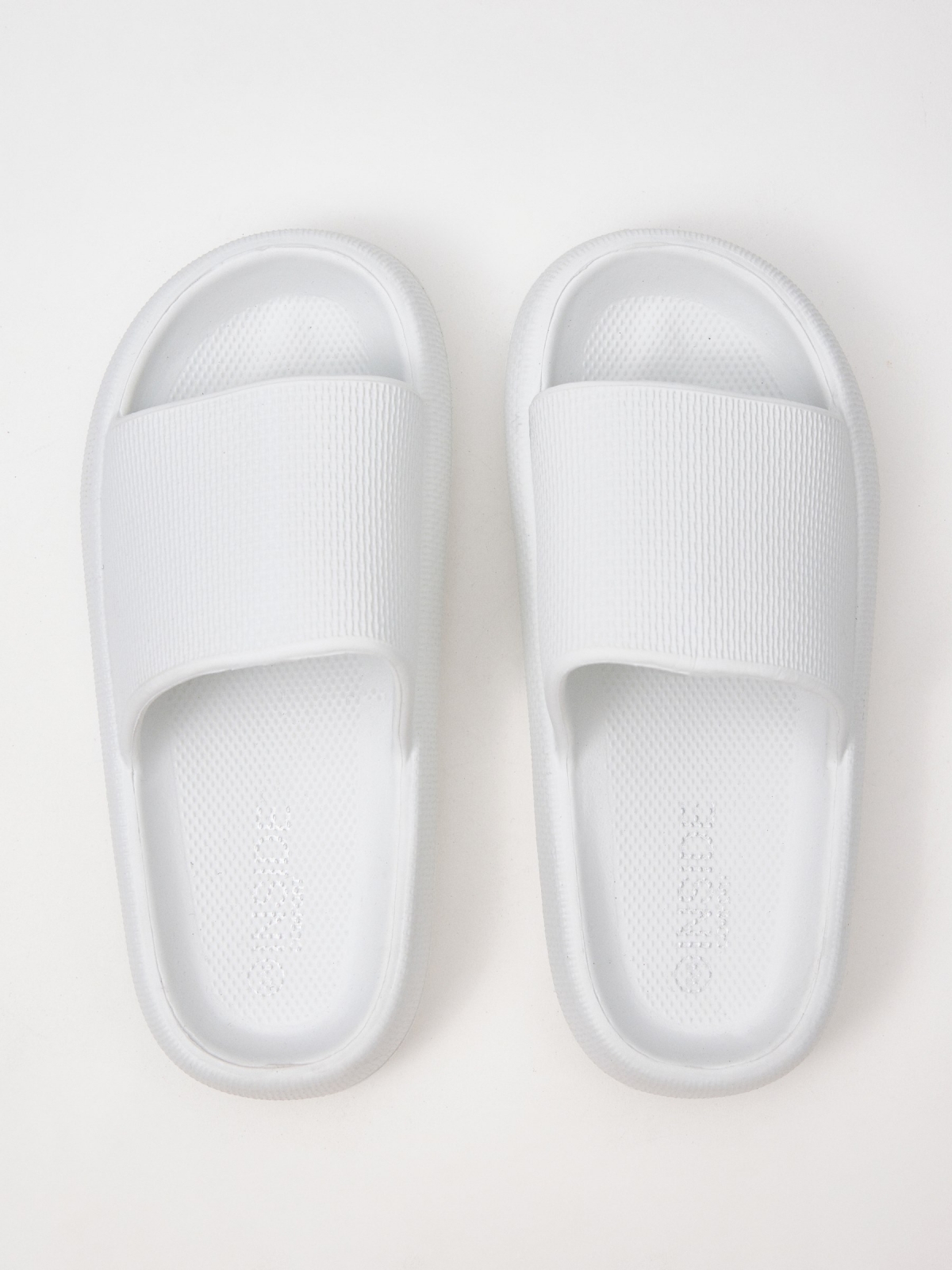 Chanclas de playa comfort blanco vista trasera 45º