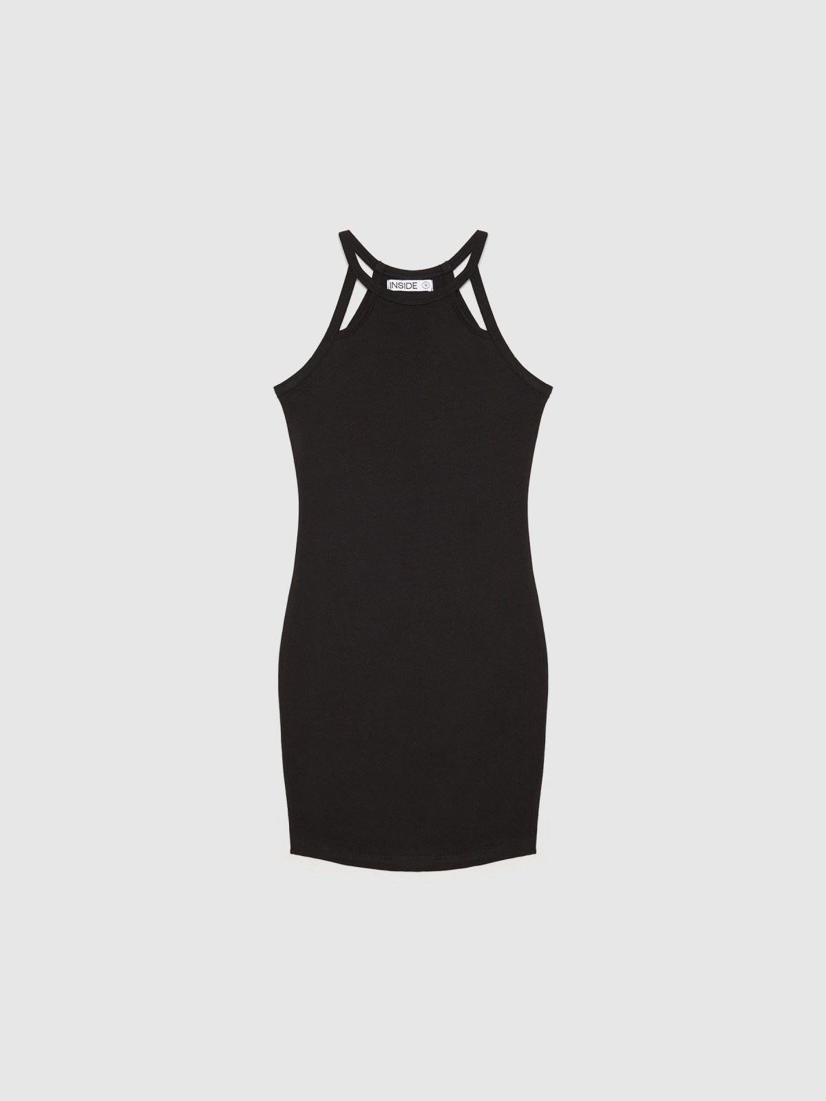  Vestido cut out halter negro