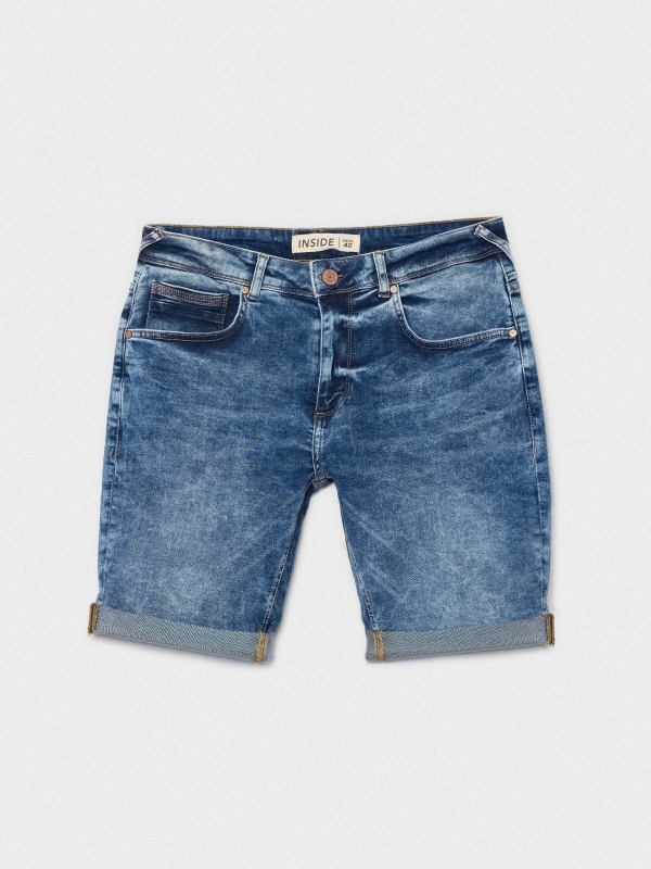  Distressed denim bermuda short blue