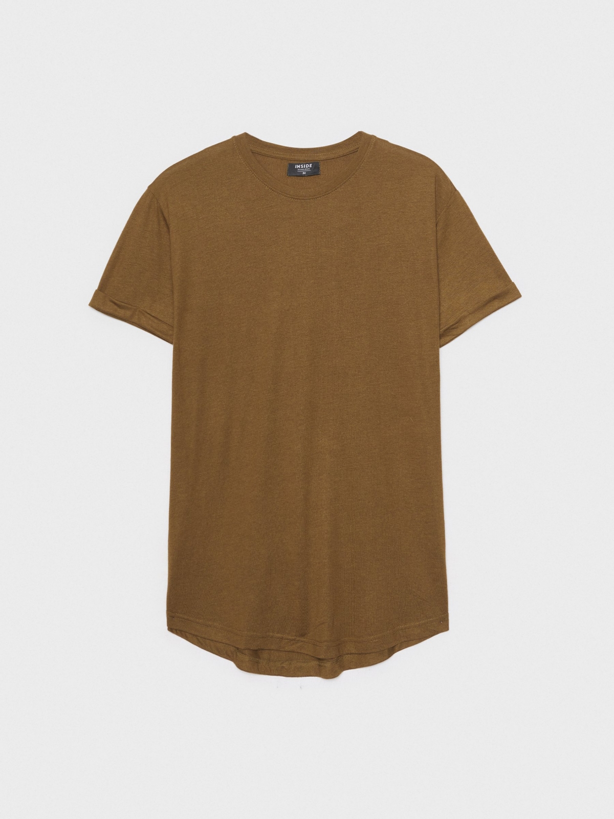 Long basic t-shirt khaki detail view