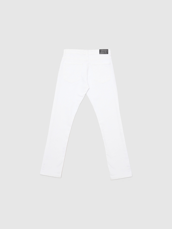 Jeans color liso blanco vista detalle