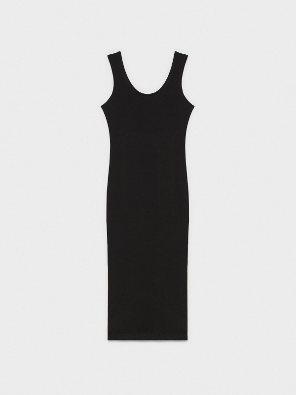  Slits midi dress black