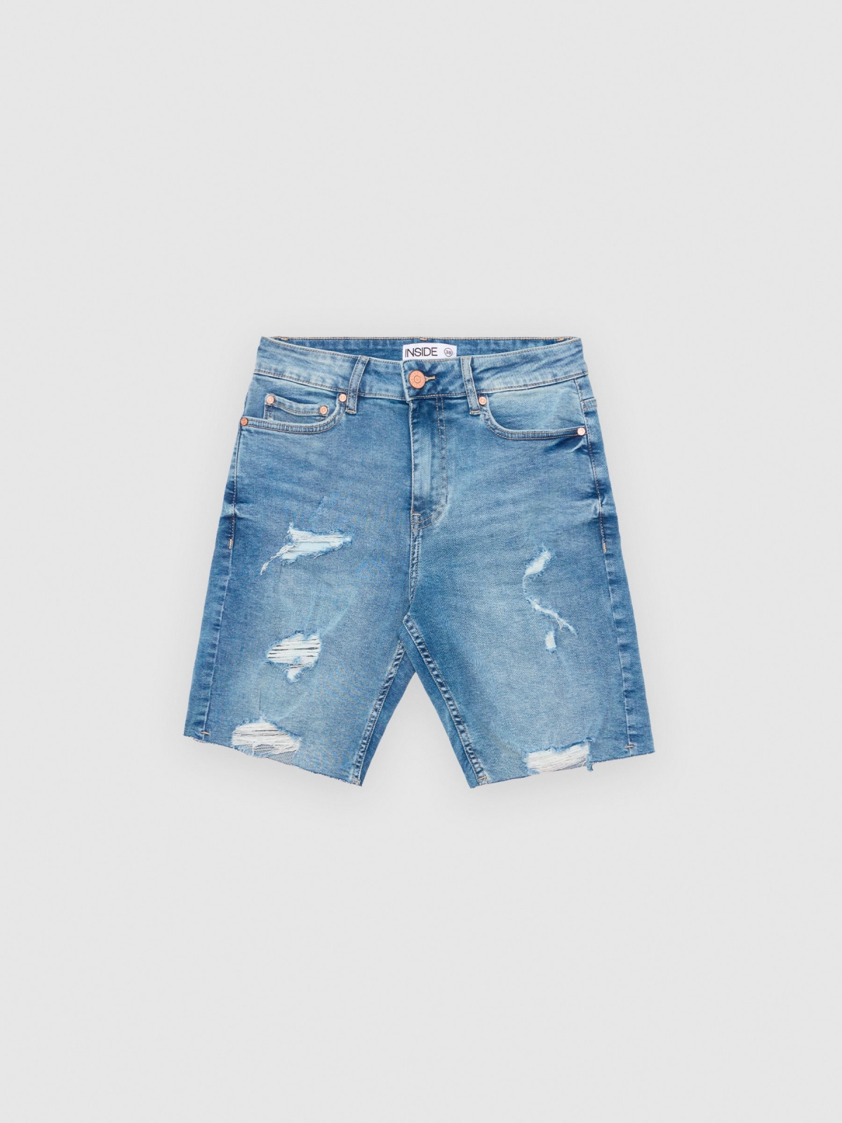  Bermudas Denim Skinny rotos azul