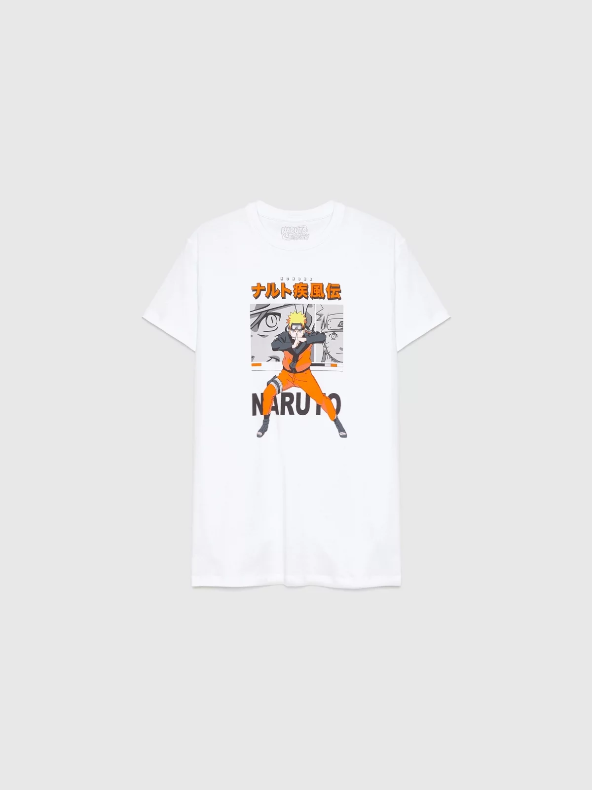 Camiseta Naruto blanco vista detalle