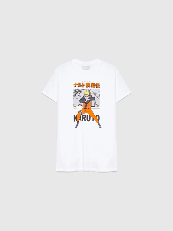 Camiseta Naruto blanco vista detalle