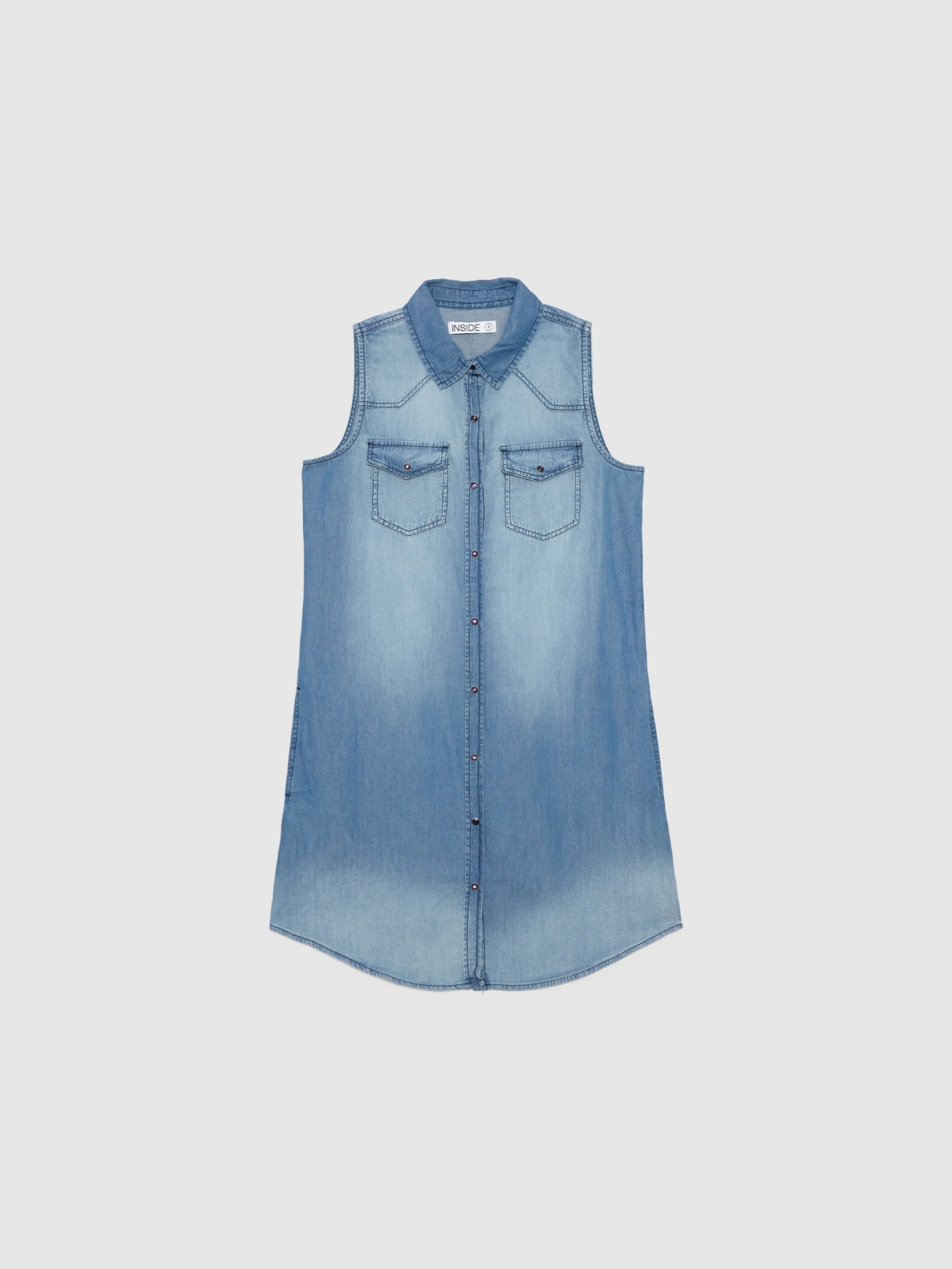  Vestido camisa denim azul