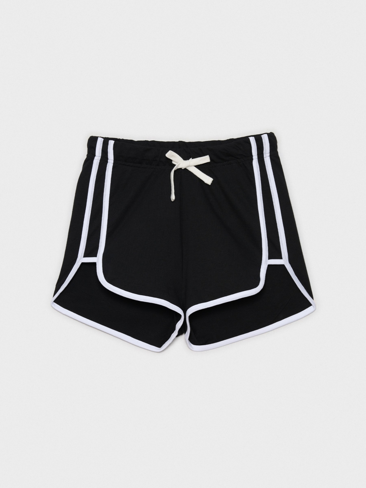  Shorts debrum em contraste preto