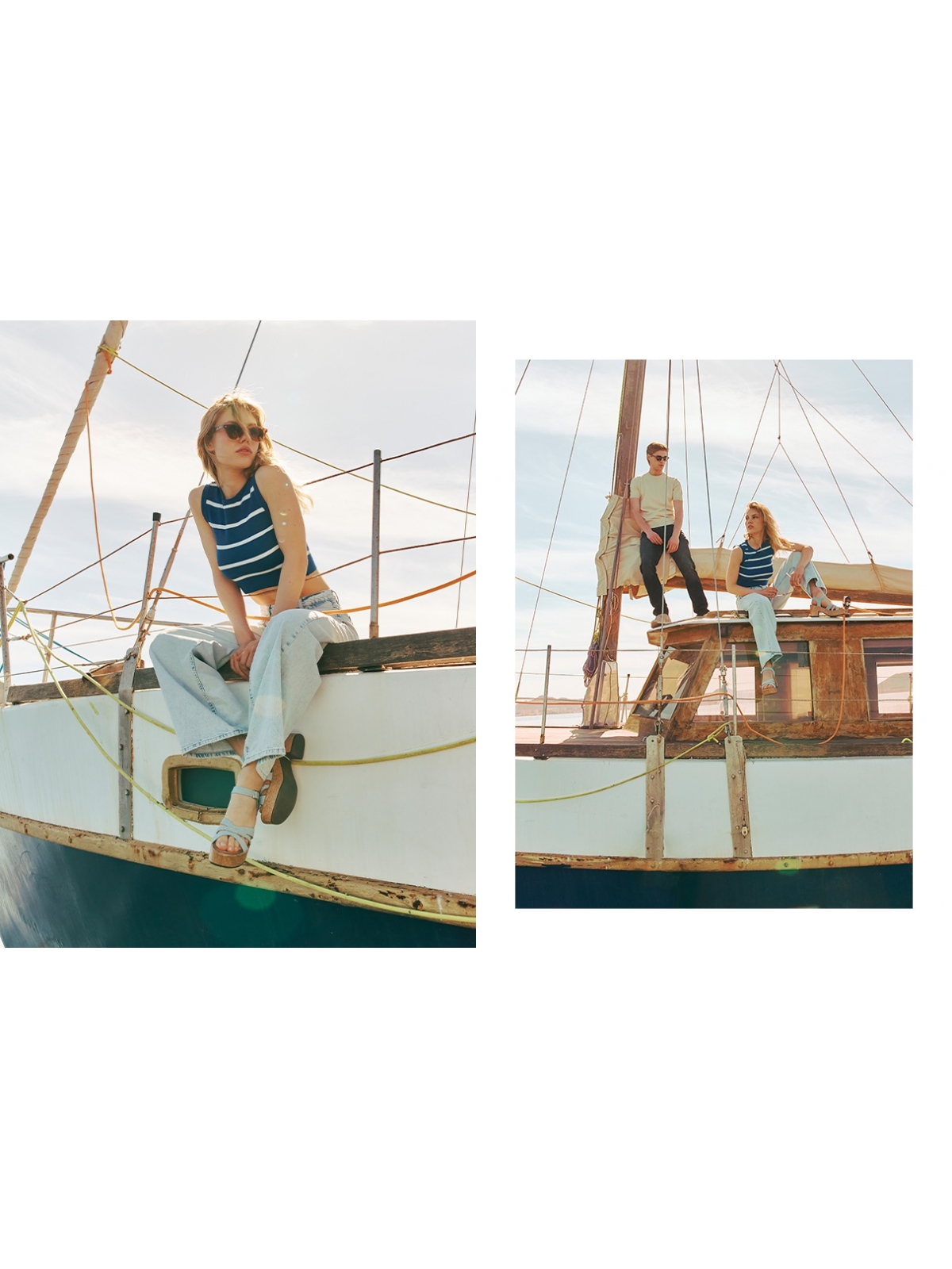 %NewExtra% Top de rayas azul eléctrico