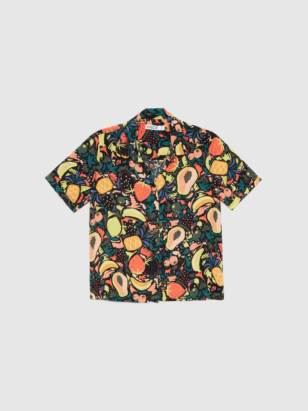  Camisa de fruta multicolorido