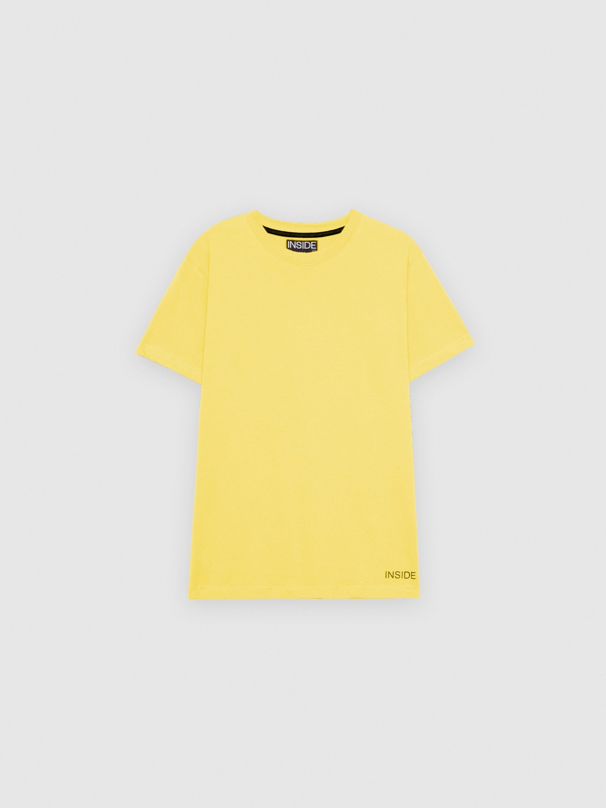 Basic short sleeve t-shirt yellow detail view