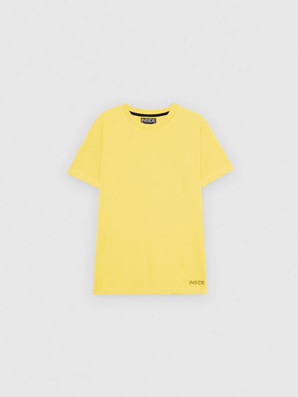 Camiseta básica manga corta amarillo vista detalle