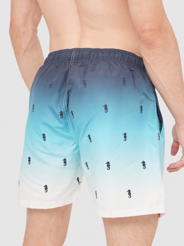 Seahorse Swimsuit blue detail view