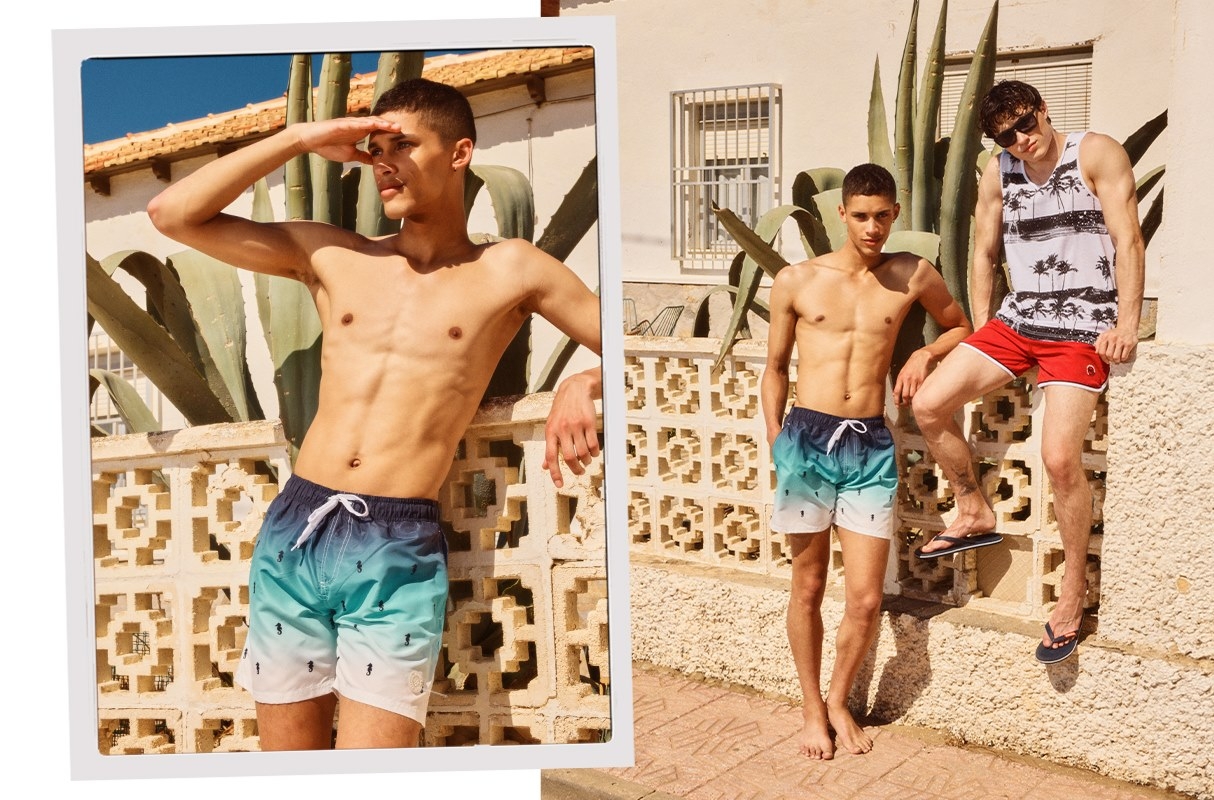 Seahorse Swimsuit blue middle front view