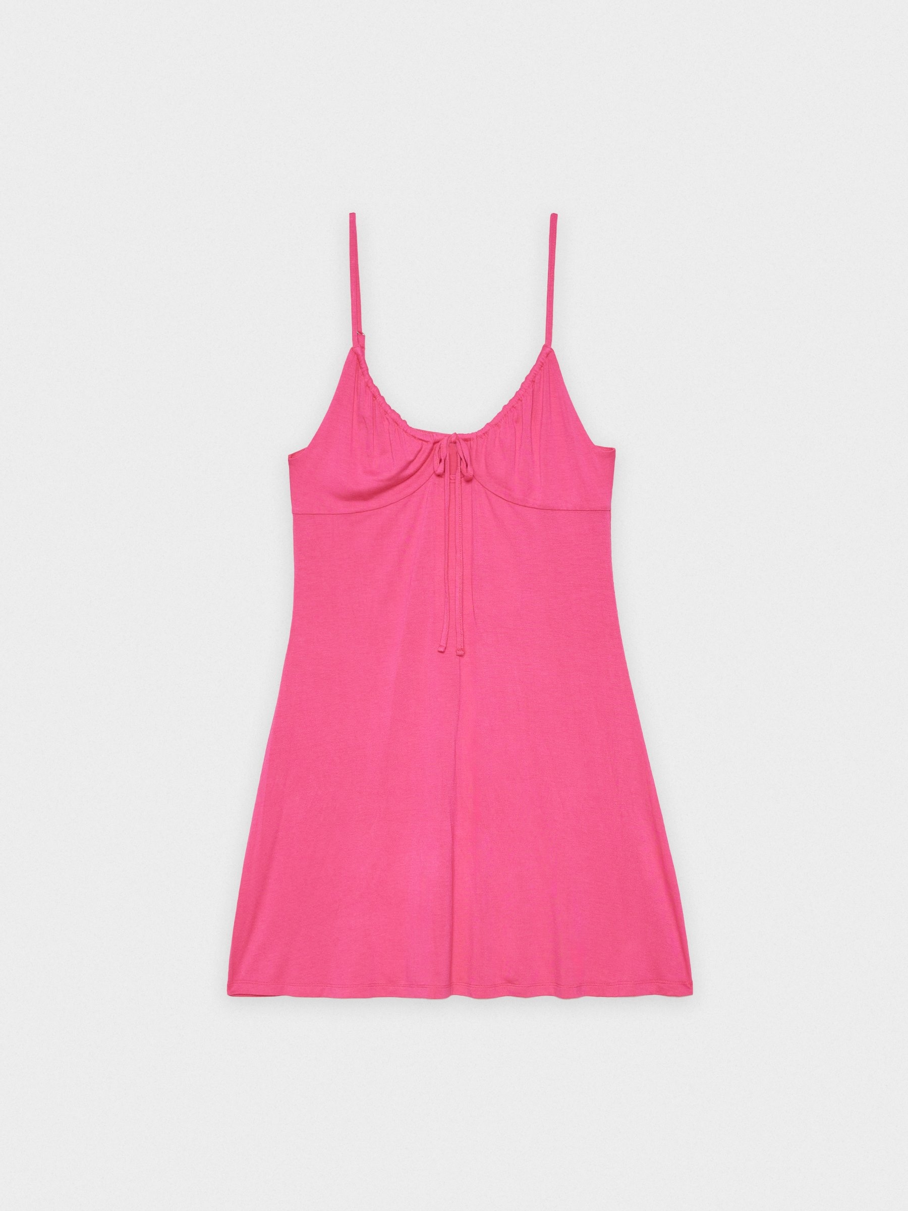 Vestido mini lazo fucsia vista media frontal