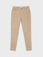 %Pto% Pantalón skinny color liso beige vista frontal