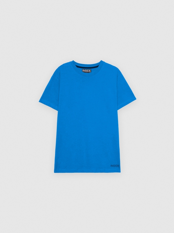 Basic short sleeve t-shirt ducat blue detail view