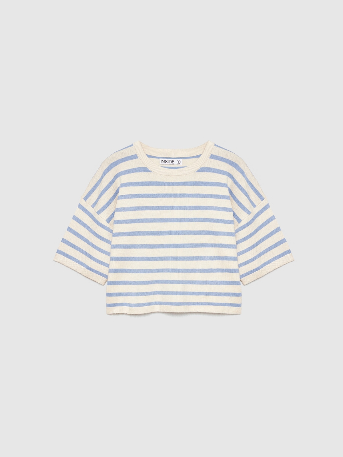  Camiseta crop a rayas beige