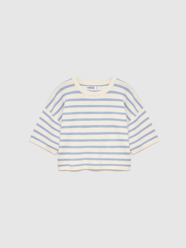  Camiseta crop a rayas beige