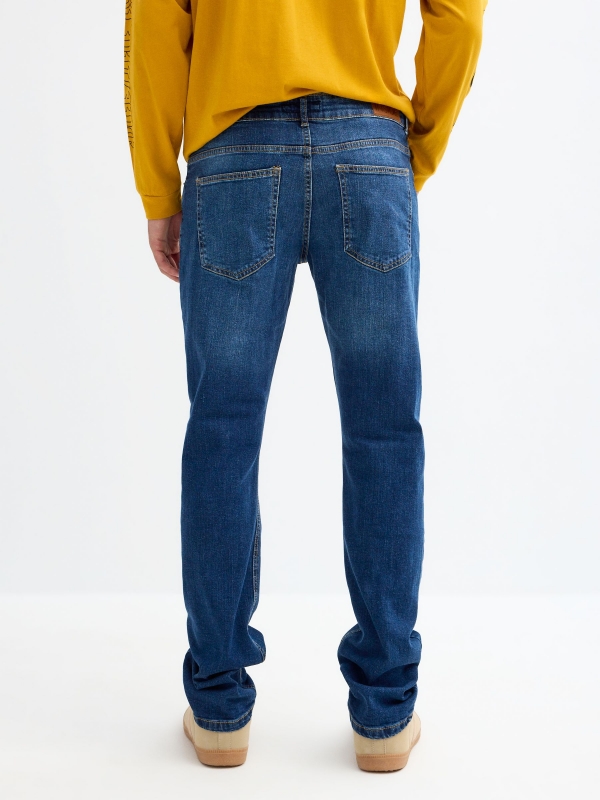 Regular basic jeans blue middle back view