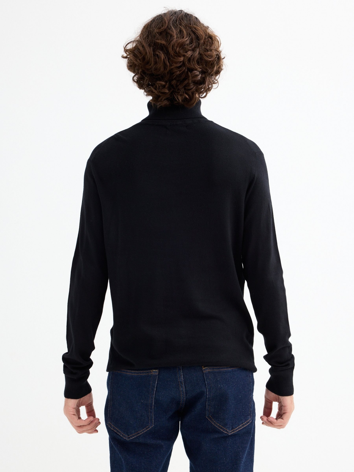 Basic swan sweater black middle back view