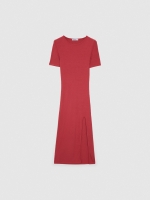 %Pto% Ribbed midi dress mineral red