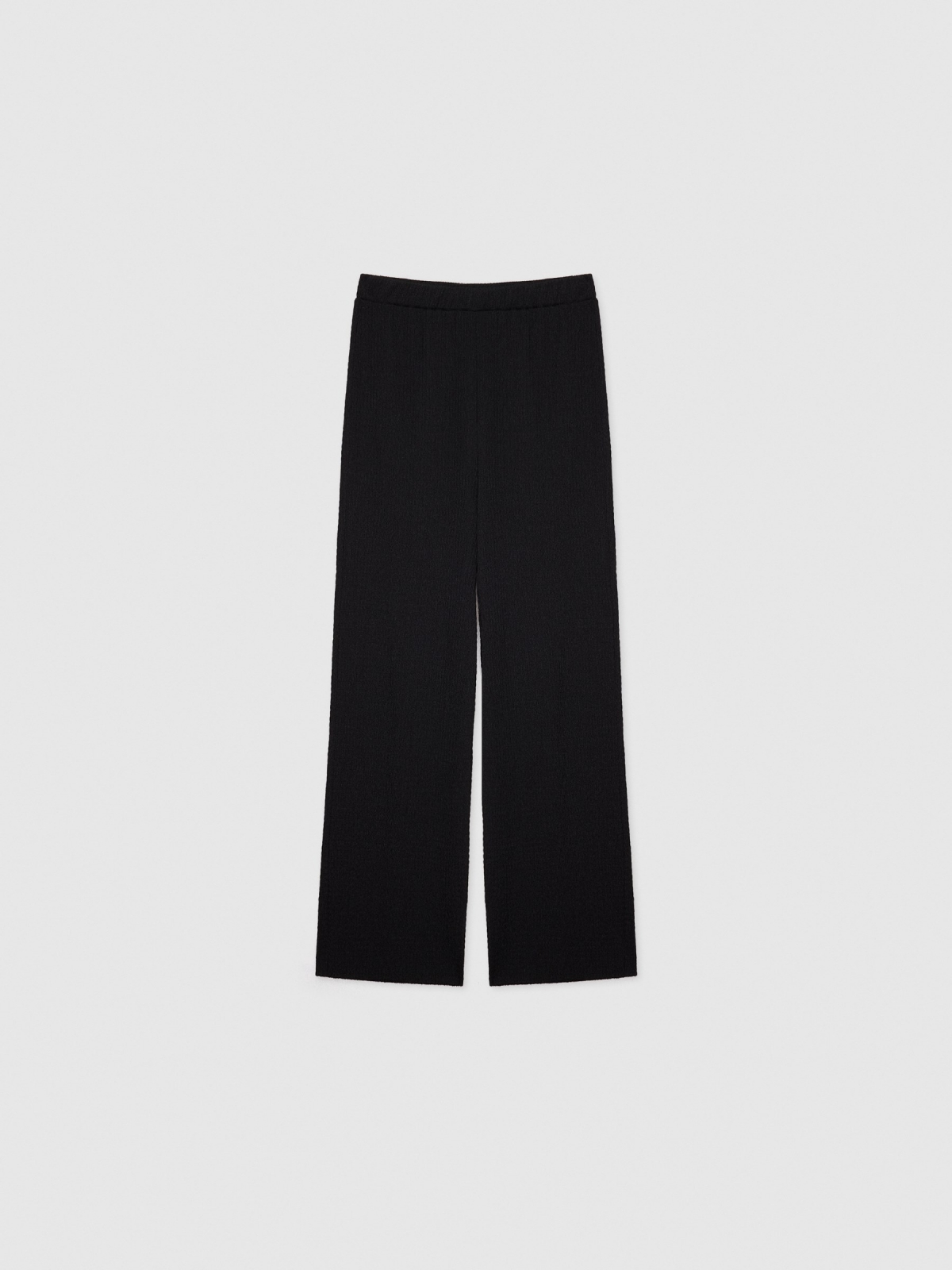  Textured fluid trousers black