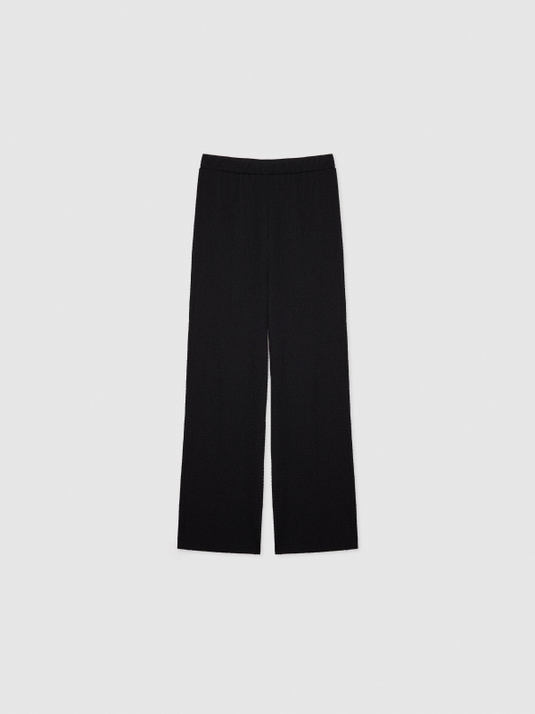  Textured fluid trousers black