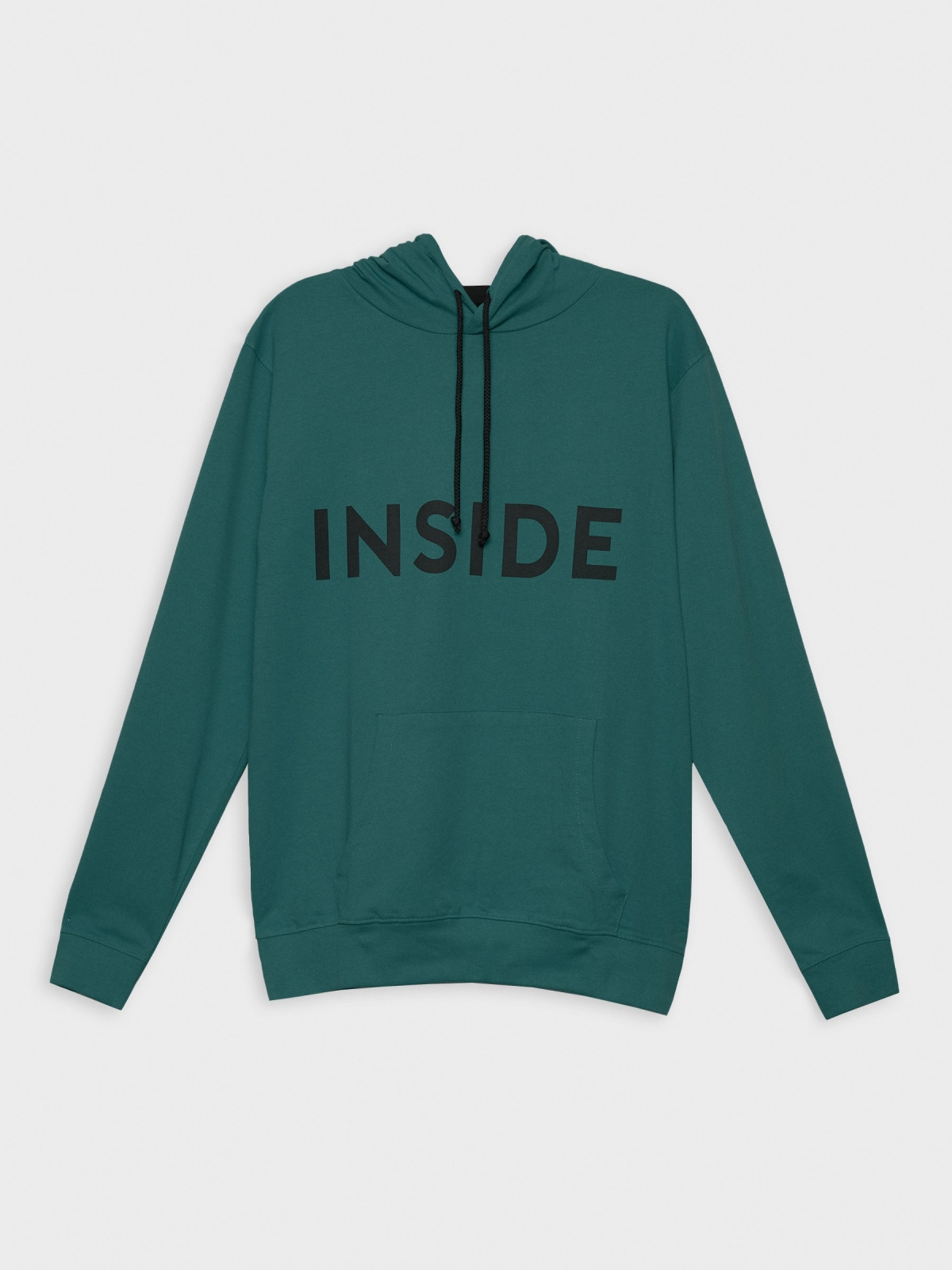  Sudadera básica canguro verde