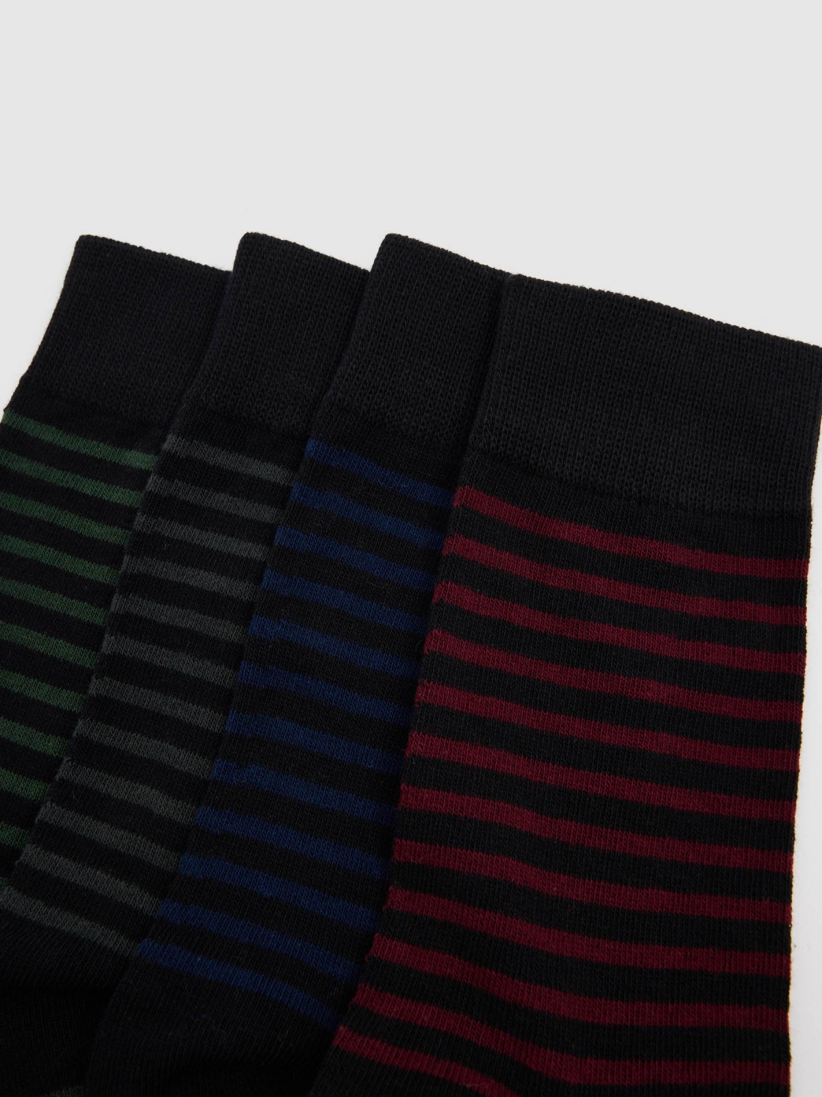 Striped socks Pack 4 multicolor middle back view