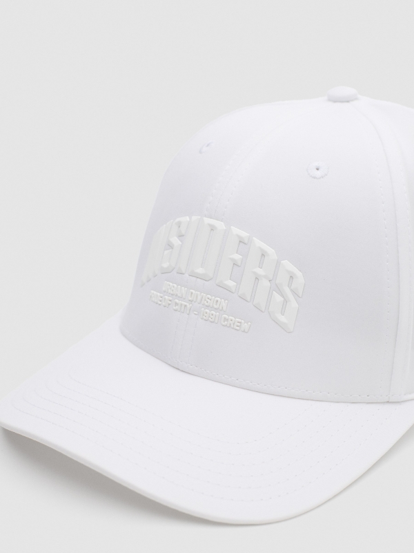 White Insiders baseball cap white front view