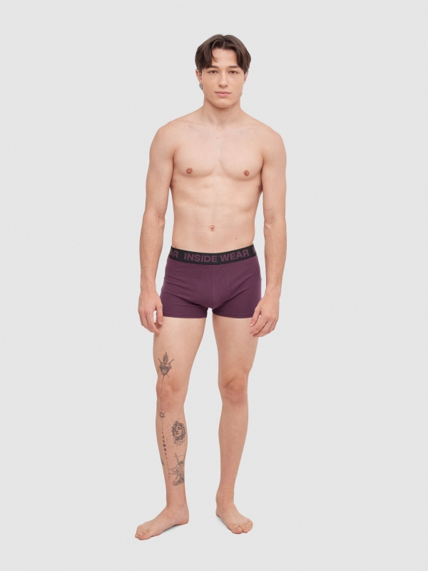 Calzoncillo boxer lisos Pack 4 multicolor vista media trasera