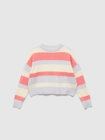 %Pto% Perkins oversize striped jumper medium grey front view