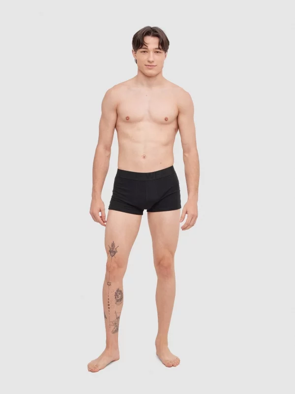 Calzoncillo boxer negro pack 4 negro vista media trasera