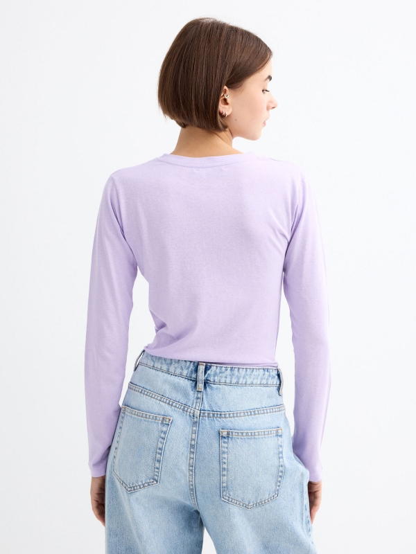 Long sleeve black graphic t-shirt buganvilla middle back view