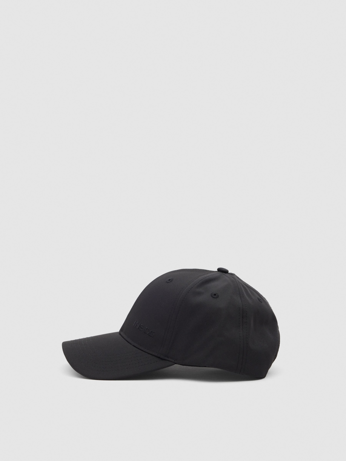 Basic black cap Inside black front view