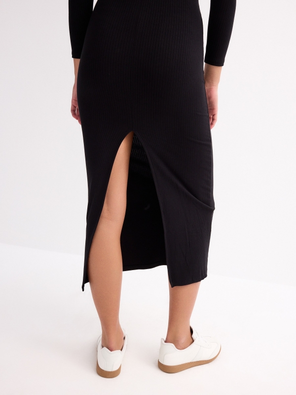 Bardot dress black detail view