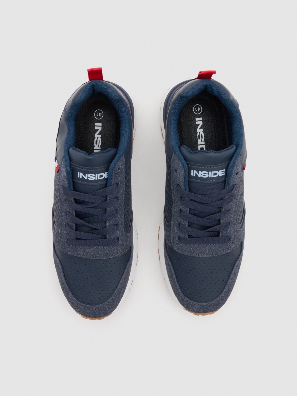 Two-tone casual sports shoes blue detail view