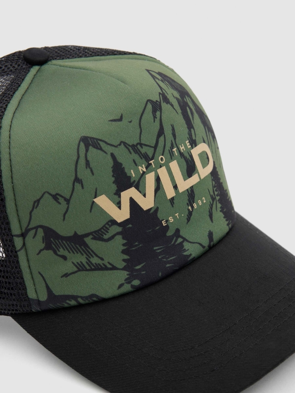 Gorra trucker Into the Wild kaki vista detalle