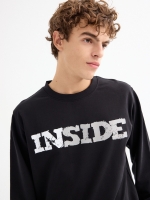 %Pto% Sudadera básica manga larga logotipo negro