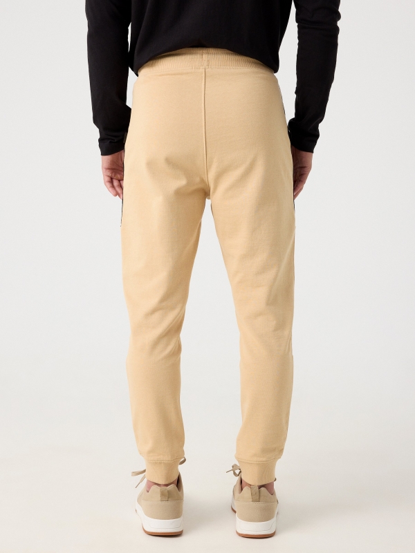 Sport jogger pants camel middle back view