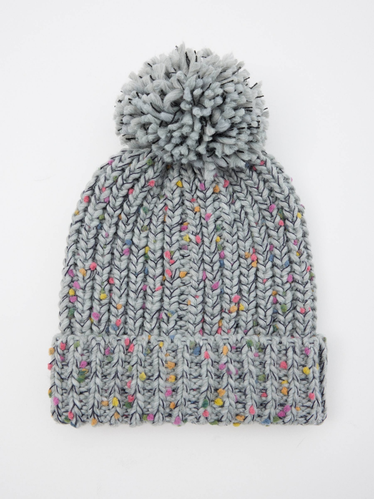 Gorro gris oscuro moteado gris